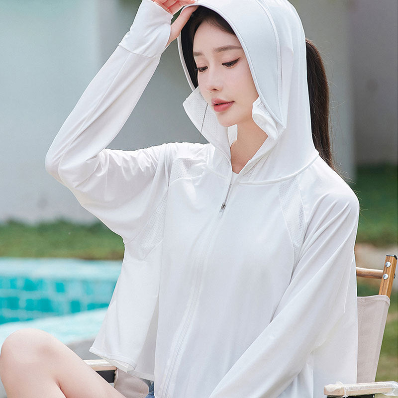 黑胶冰丝斗篷防晒衣|大帽檐连帽薄款披肩