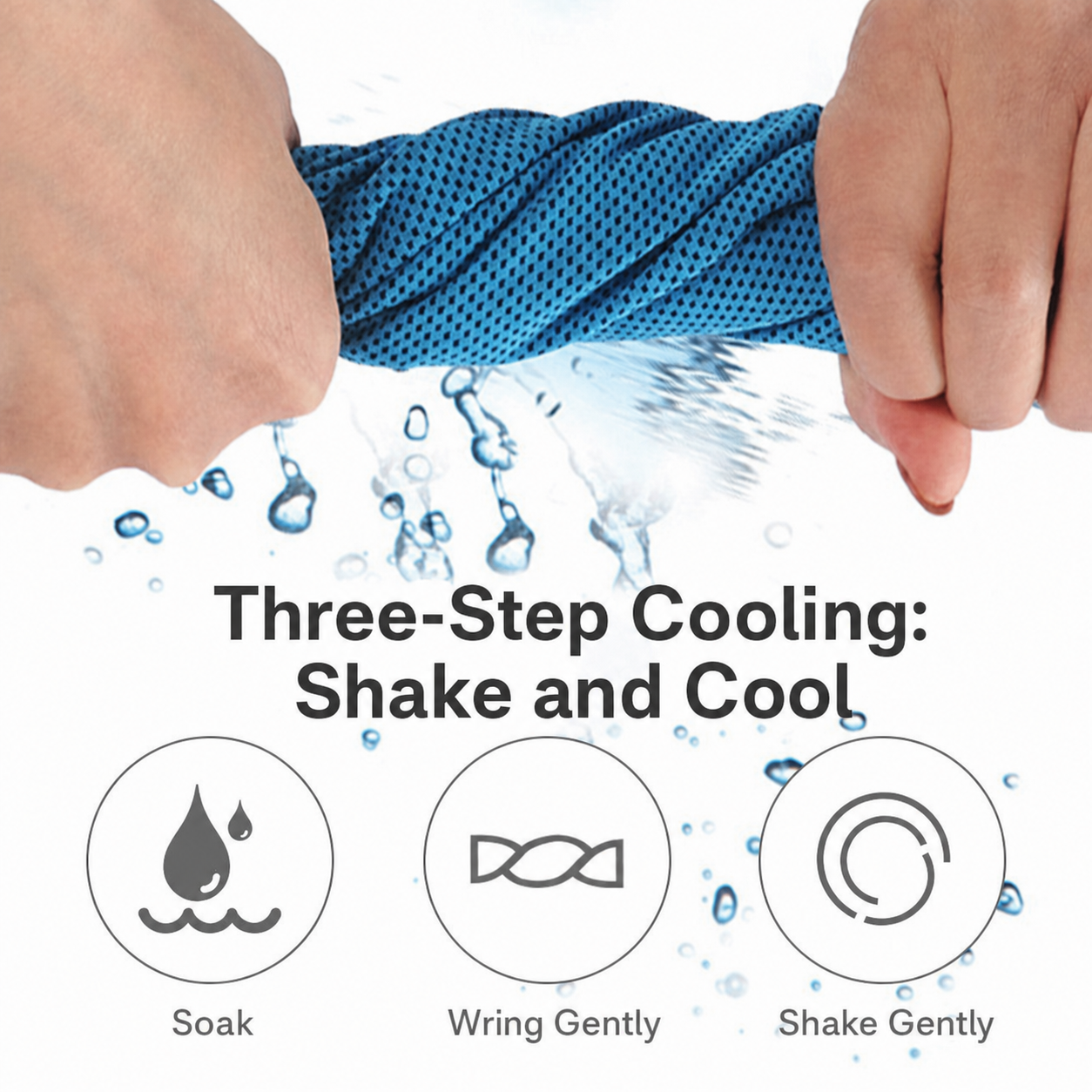 Three-step cooling sports towel use instructions
