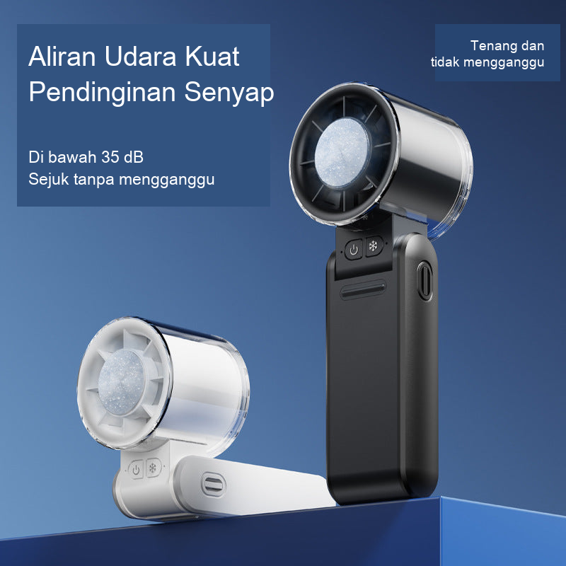 Kipas Genggam Turbo Lipat USB dengan Layar Digital