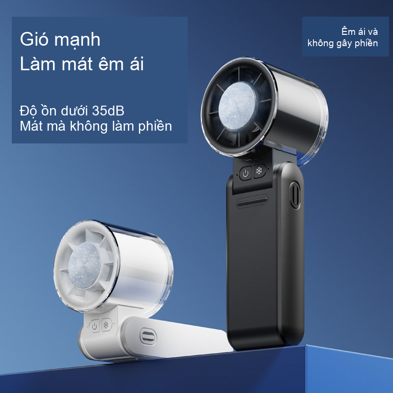 Quạt Cầm Tay Turbo Gấp Gọn USB Có Màn Hình Số